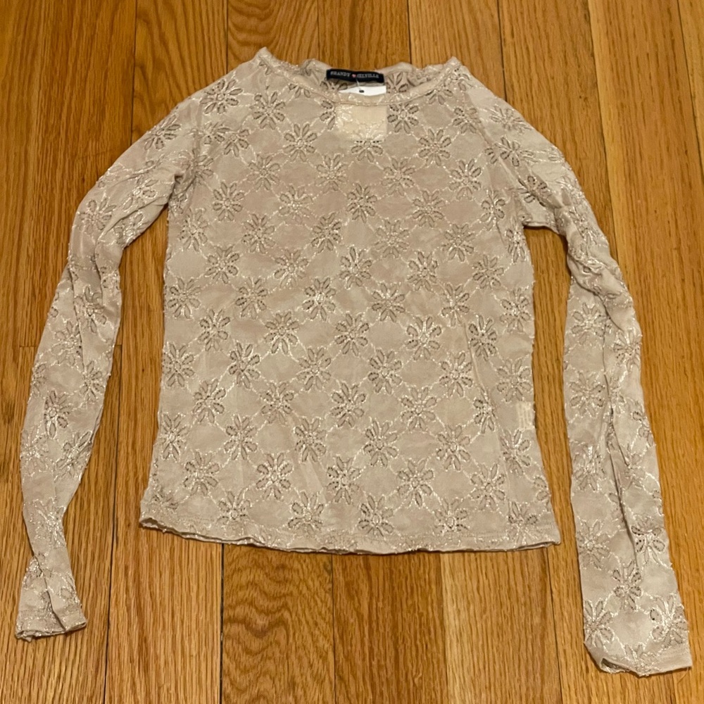 Cream Floral Long Sleeve Top